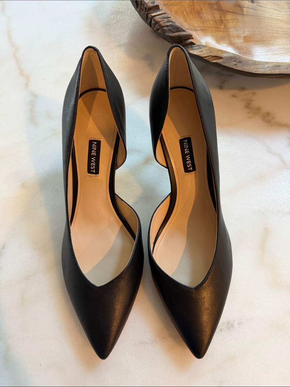 Nine West Black Pointed Toe Heel Pumps - Picture 2 of 9